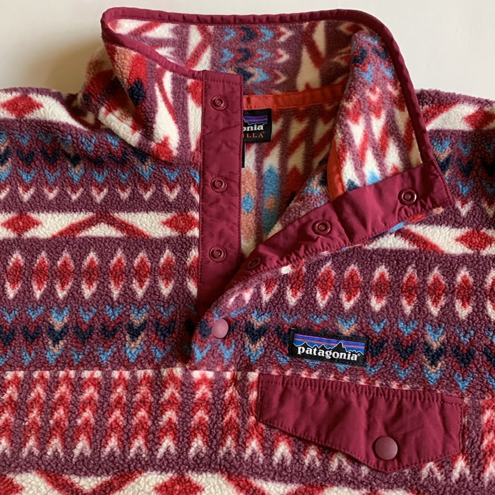 PATAGONIA Kuta Klash Lightweight Snap-T Synchilla Pullover Aztec Size Small - Picture 5 of 14